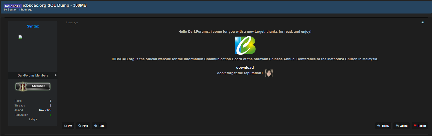 信息通信委员会(ICB SCAC)涉嫌数据泄露李白你好-实战攻防李白你好