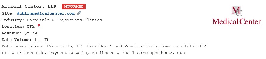 LLP医疗中心成为PEAR勒索软件的受害者李白你好-实战攻防李白你好
