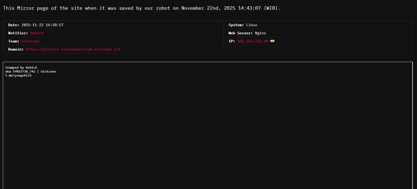 图片[3]李白你好-实战攻防6ickzone针对visionextcloud.in的网站李白你好-实战攻防李白你好