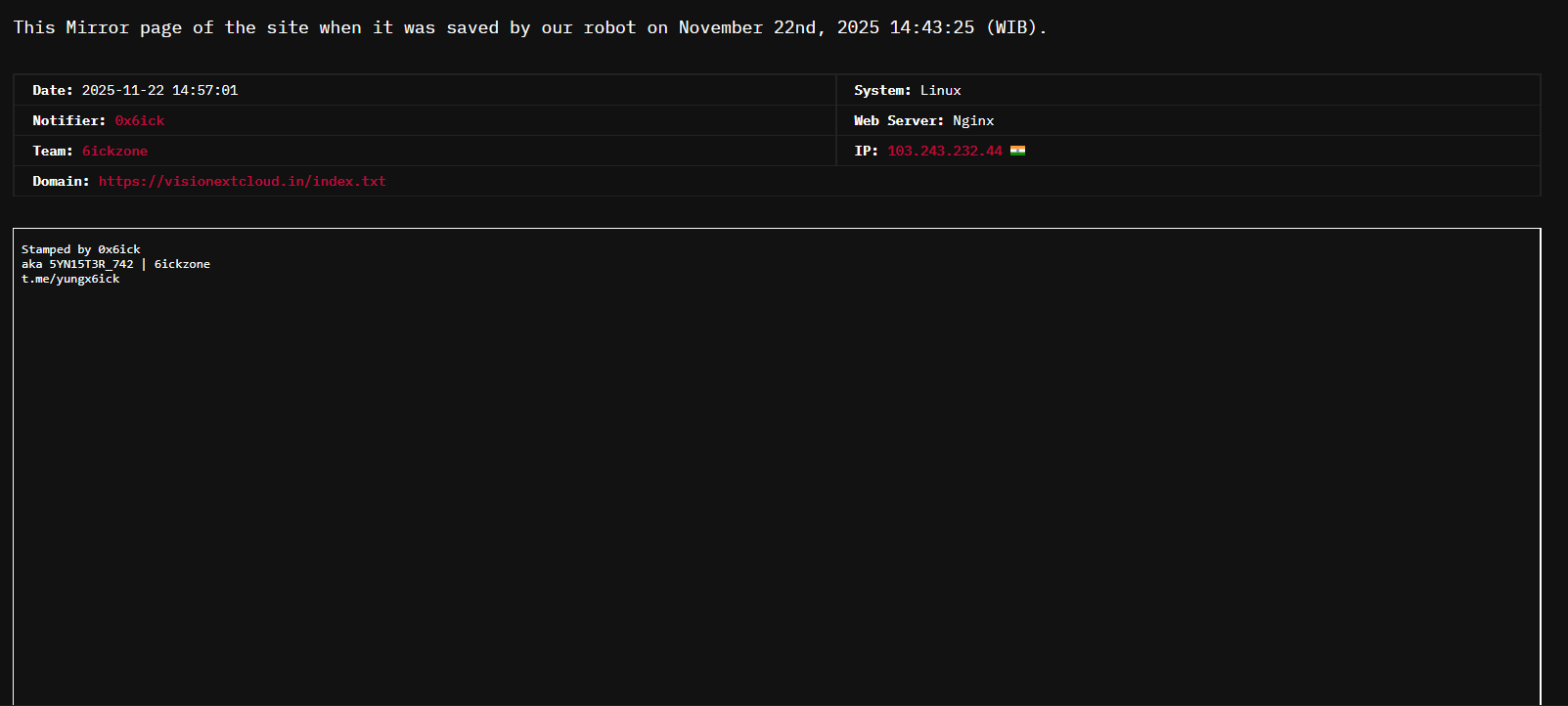 图片[4]李白你好-实战攻防6ickzone针对visionextcloud.in的网站李白你好-实战攻防李白你好