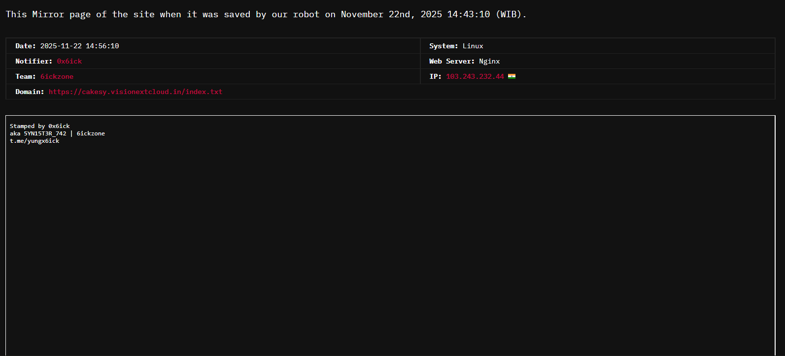 图片[5]李白你好-实战攻防6ickzone针对visionextcloud.in的网站李白你好-实战攻防李白你好