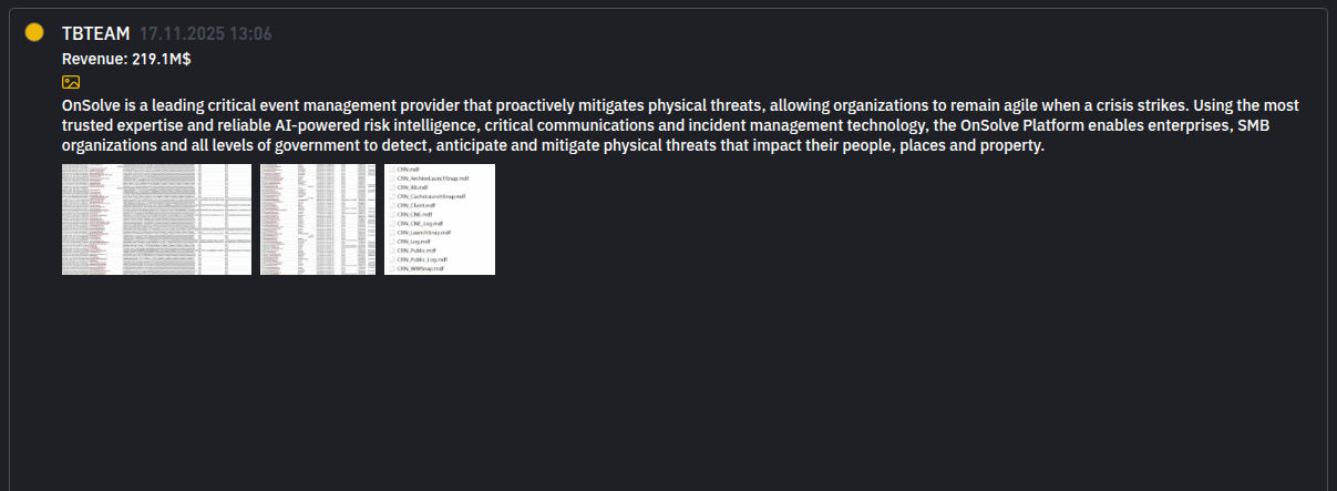 OnSolve成为INC RANSOM勒索软件的受害者李白你好-实战攻防李白你好