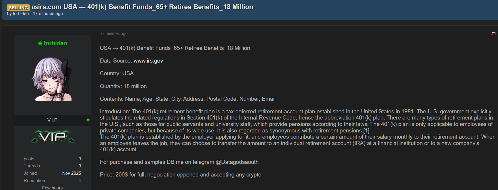 美国国税局(IRS)涉嫌数据泄露李白你好-实战攻防李白你好
