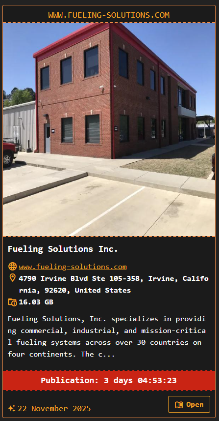 Fueling Solutions，Inc.成为DragonForce勒索软件的受害者李白你好-实战攻防李白你好