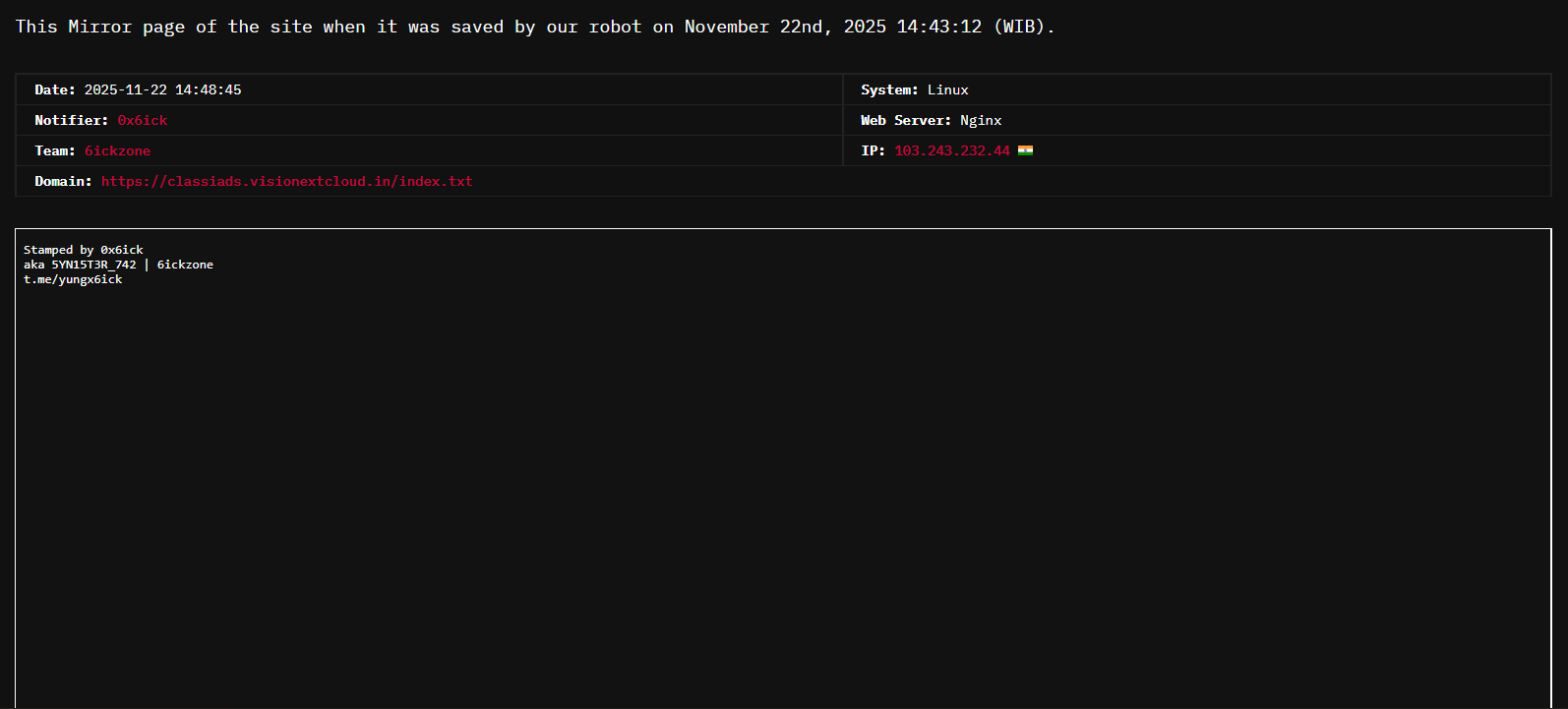 图片[10]李白你好-实战攻防6ickzone针对visionextcloud.in的网站李白你好-实战攻防李白你好