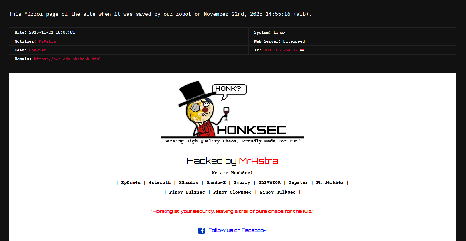HonkSec的目标是Olongapo Wesley学校公司的网站。李白你好-实战攻防李白你好